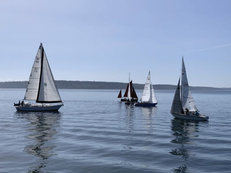 Dead calm winds hampered the May 15 Protection Island Race.